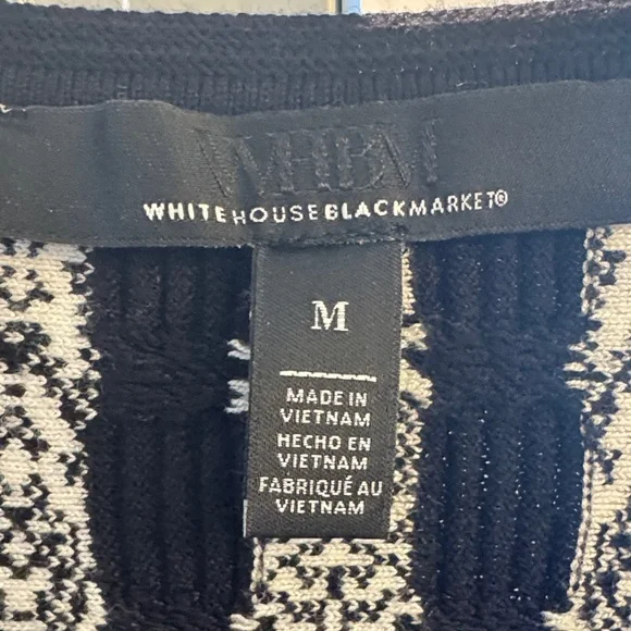 White House Black Market Black and White Striped Sweater/Blouse - Picture 3 of 3